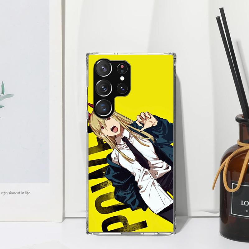 Chainsaw Makima Power Phone Case For Samsung Galaxy S25 S24 S23 S22 Ultra S21 FE S20 Plus S10 + S10E Art Fundas Back Cover S24 S