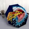 1pc Shark Pizza Automatic Open Close Umbrella  Windproof Canopy, Automatic Open Close Button10190