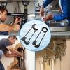 2 Pcs Bathroom Kitchen Faucet Wrench - Multifunctional Carbon Steel Sink Repair Installer Universal Plumbing Tool Accessory