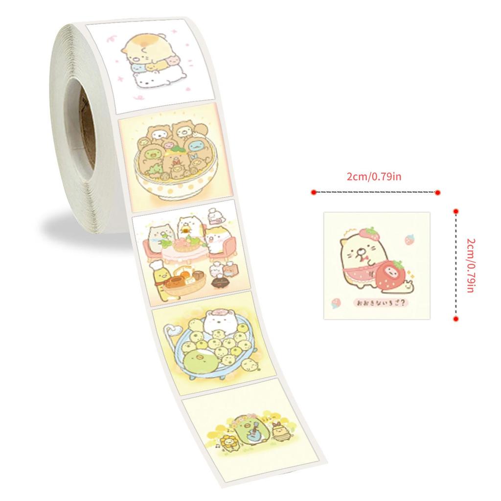 500 Cartoon Corner Creature Stickers: Cute Rolled Stickers for Journals, DIY Notebooks, Stationery, and Kids' Crafts