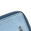 Prada With Strap Zip Around Logo 6 Keys Key Case Leather Blue