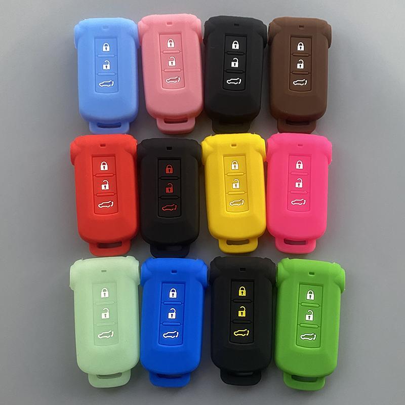 Silicone Car Key Cover Case for Mitsubishi Delica D5 Outlander 2014 Pajero Remote Key Car Accessories Bag