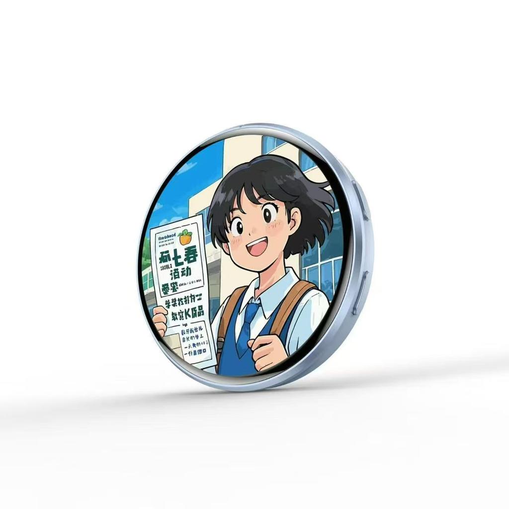 Dynamický elektronický anime e-odznak displej pin fototag chytrý kybernetický odznak 1,7palcový HD displej Bluetooth elektronická zobrazovací obrazovka