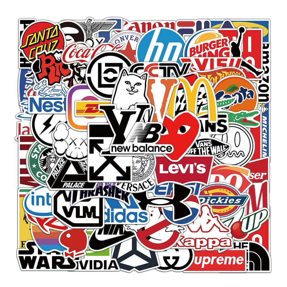 Streetwear Logo Stickers: 70-Piece Set for Suitcases, Helmets, Motorcycles, and Electric Vehicles