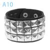 90S  Punk Style Bracelet Personality Pu Leather Three Rows Spikes Square Bracelets Bangle 2024 Party Jewelry Gift
