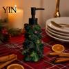 Lotion Pump Bottle Resin Christmas Tree Soap Dispenser, Refillable Liquid Hand Shampoo Empty Container, for Bathroom Kitchen Countertop Container