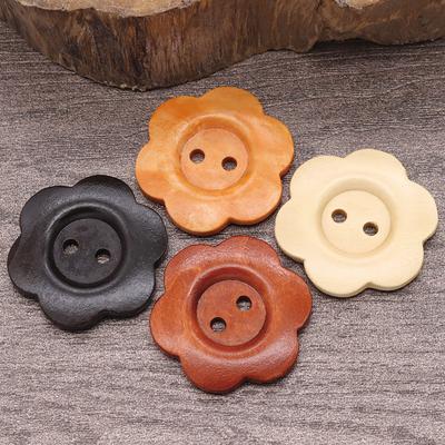 50 Stück DIY Holzknöpfe Nähzubehör Handgemachte Holzhandwerke Kleidung Pullover Dekoration 2 Löcher Holz Vintage Knopf