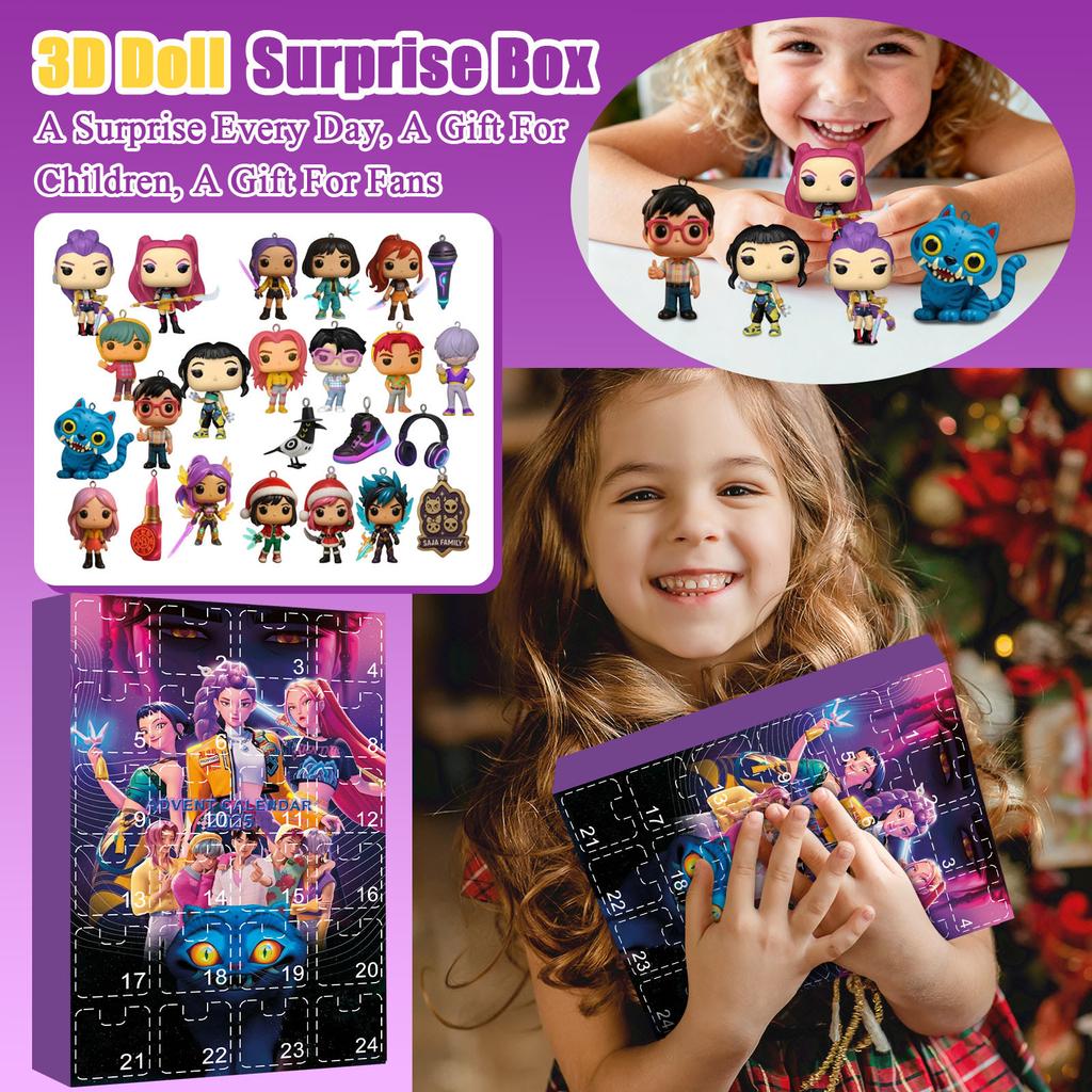 3D Doll Surprise Box, 24 Dolls Waiting For You To Unpack, Christmas Surprise Gift For Friends And Children