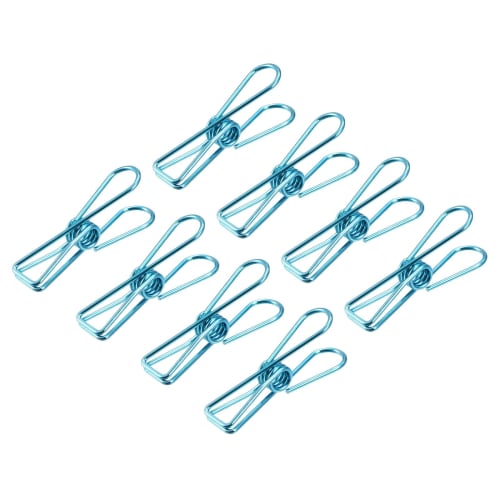 uxcell Tablecloth Clips, 32mm Long Carbon Steel Wire Clamps for Fixing Tablecloths and Drapes, Blue, Pack of 16