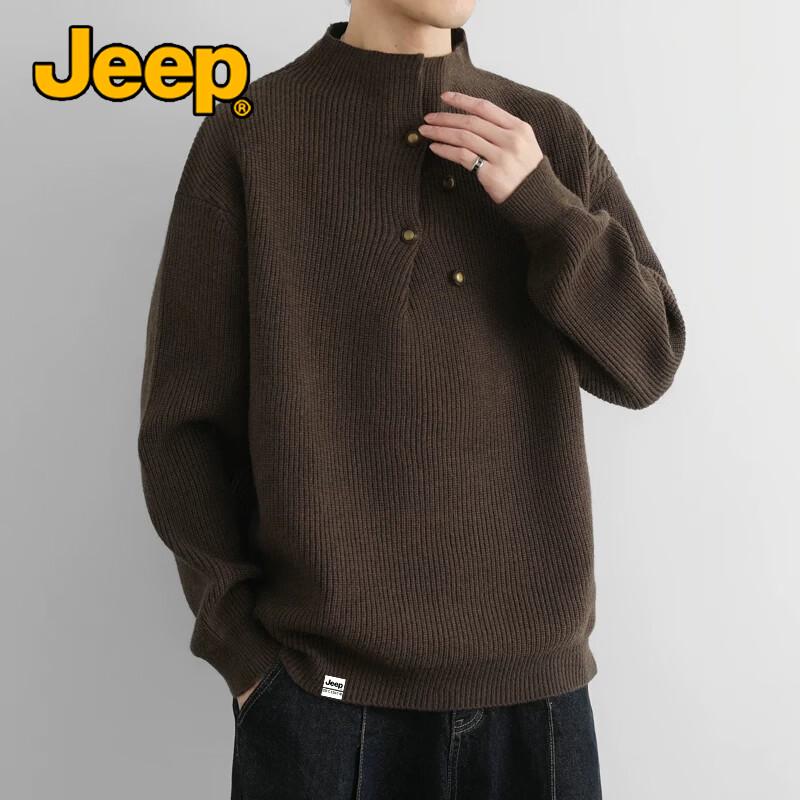 JEEP Men's Mock Neck Knit Sweater