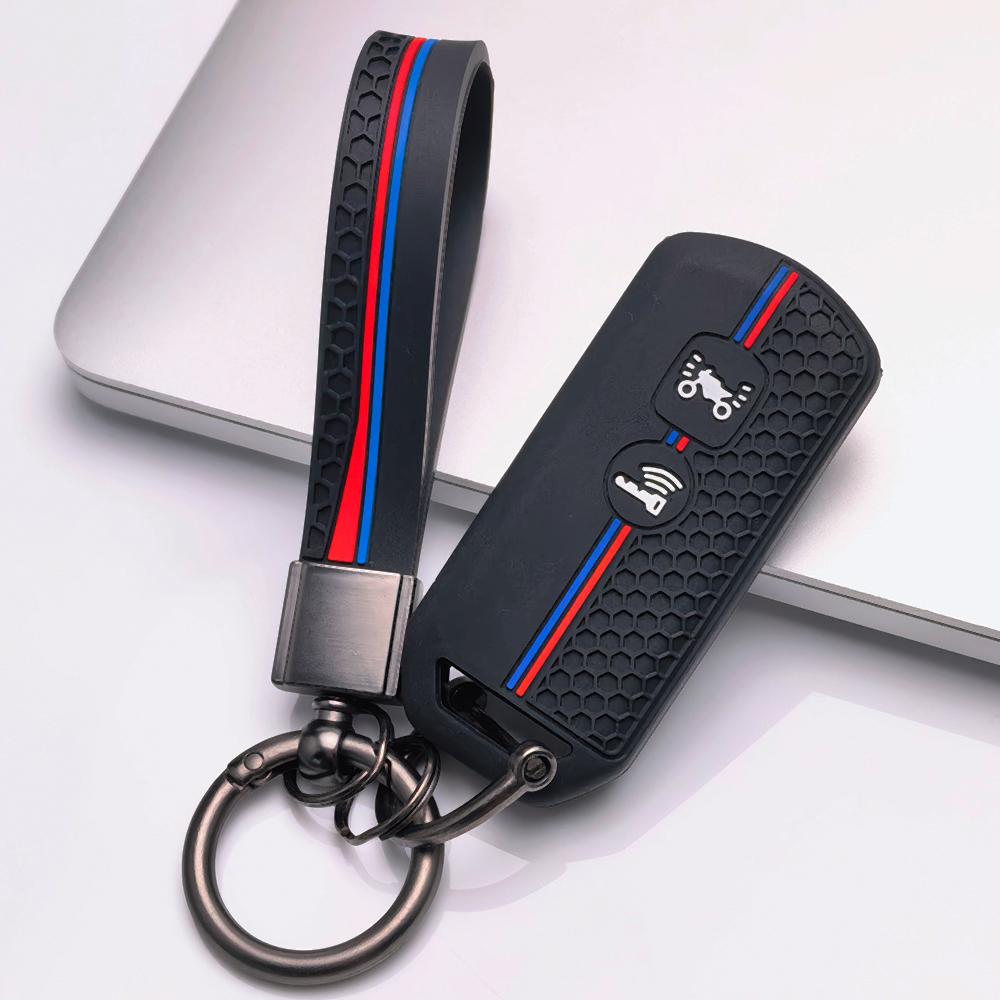 Key Shell Cover for Honda PCX150 160 ADV150 Forza125 300 Vario125 150 with Keychain Anti-Scratch Surface Shockproof Structure Soft Grip Texture