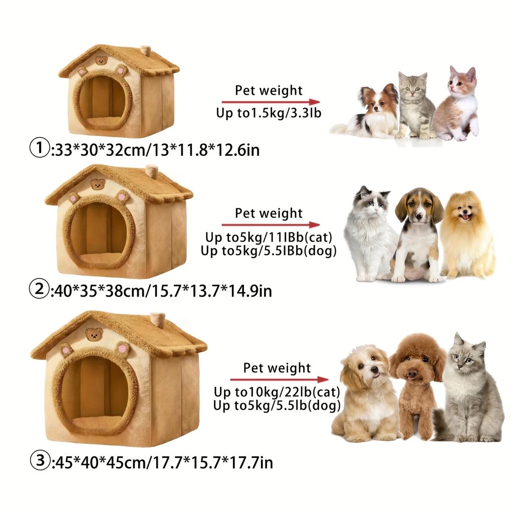 All-Season Pet Villa: Arctic & Fleece, Washable, Non-Slip. For Cats & Small Dogs. Cozy & Enclosed. Shop Now!