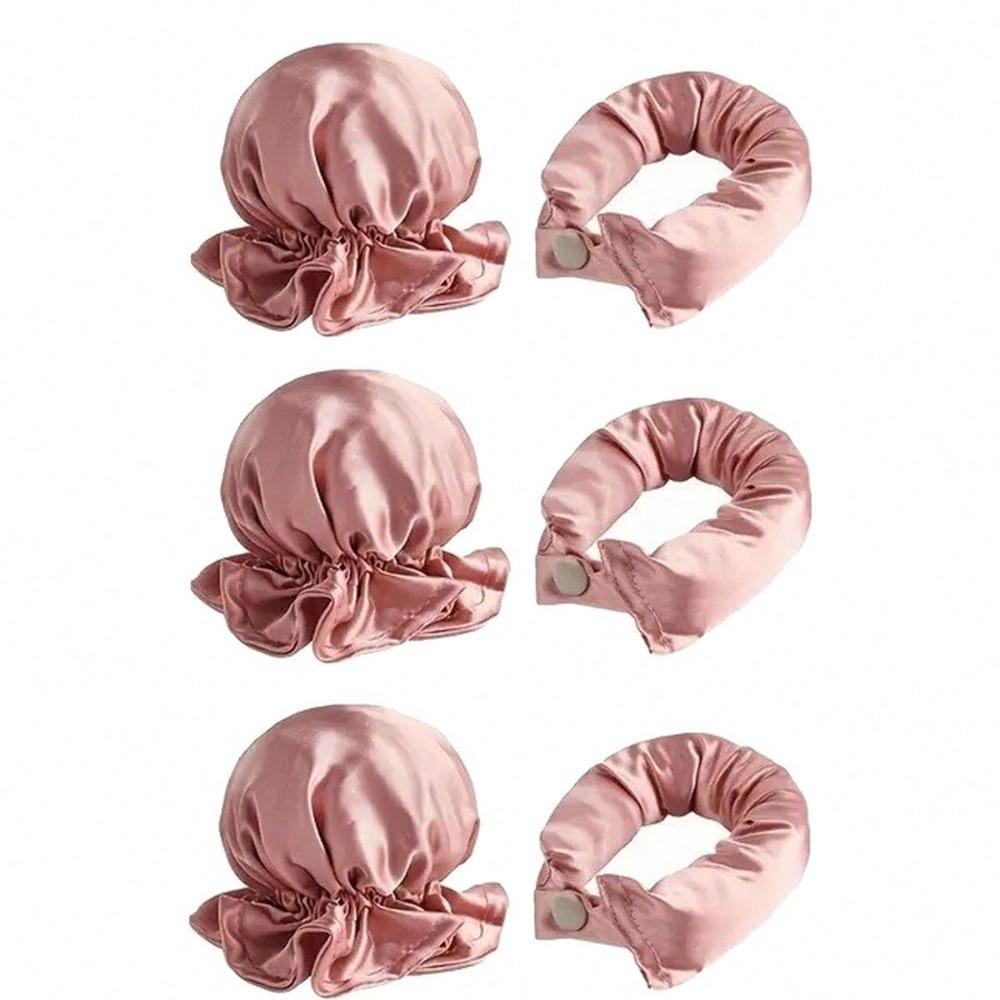 2/4/6Pcs Satin Heatless Hair Curler,Hair Rollers Heatless Curls with Hair Caps,Soft Heatless Curling Rod Headband for Long Hair