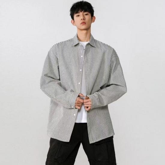 2025 Spring New Original Design Casual Striped Shirt Versatile Design Sense Niche Men's Shirt Fashion