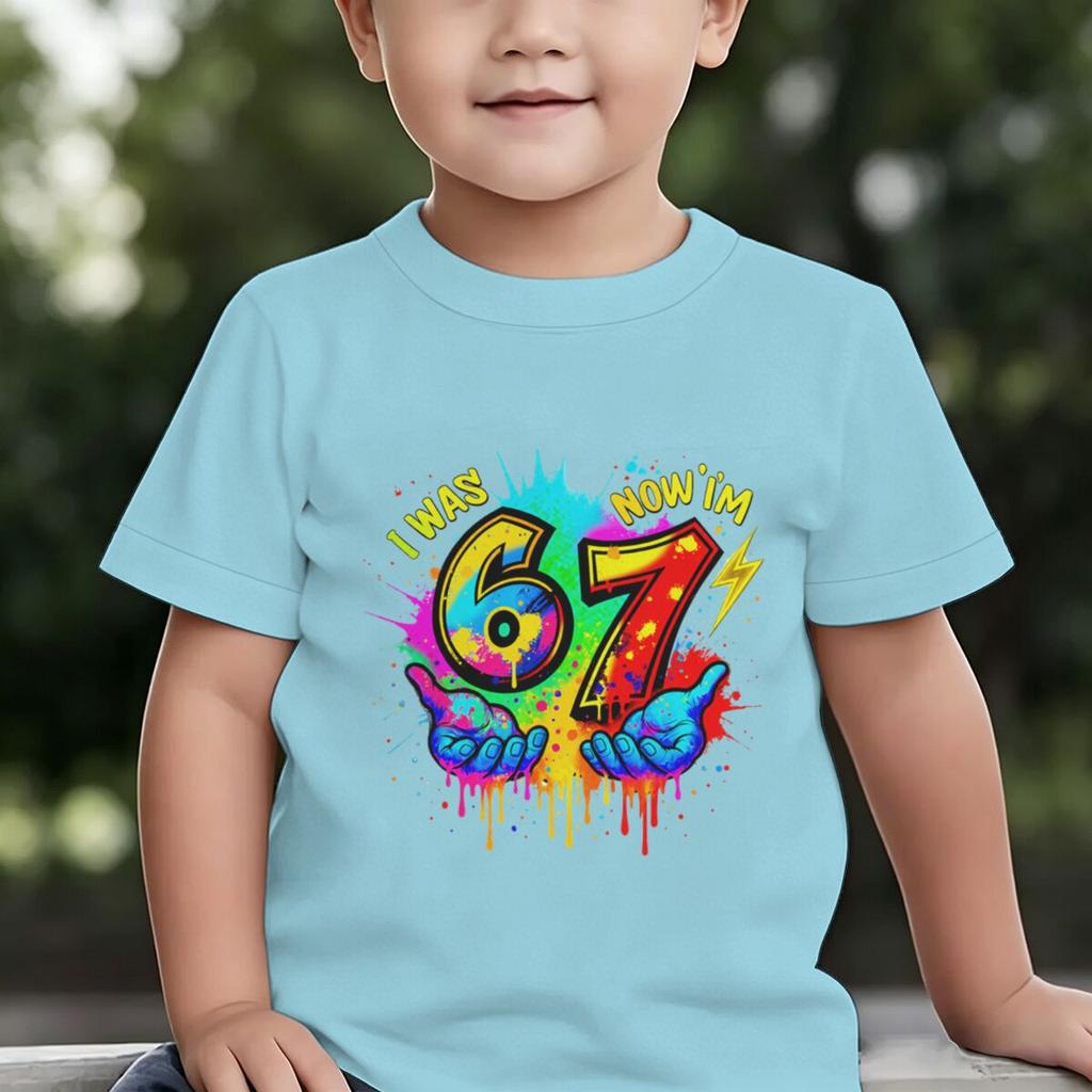 Regalo per il 7° Compleanno T-shirt Grafica Abbigliamento Bambina Bambino 6 7 Meme Morbida Maglietta in Cotone T-shirt Bambini Avevo 6 Anni Ora Ne Ho 7 Maglietta per il Compleanno