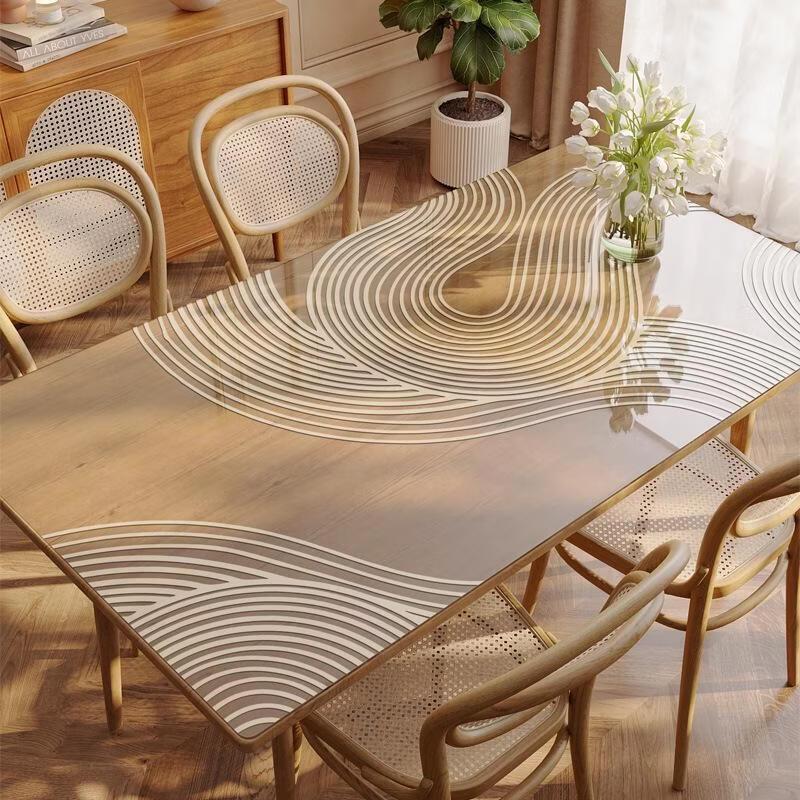 JINGRUIXIANG Transparent Soft Glass Table Mat
