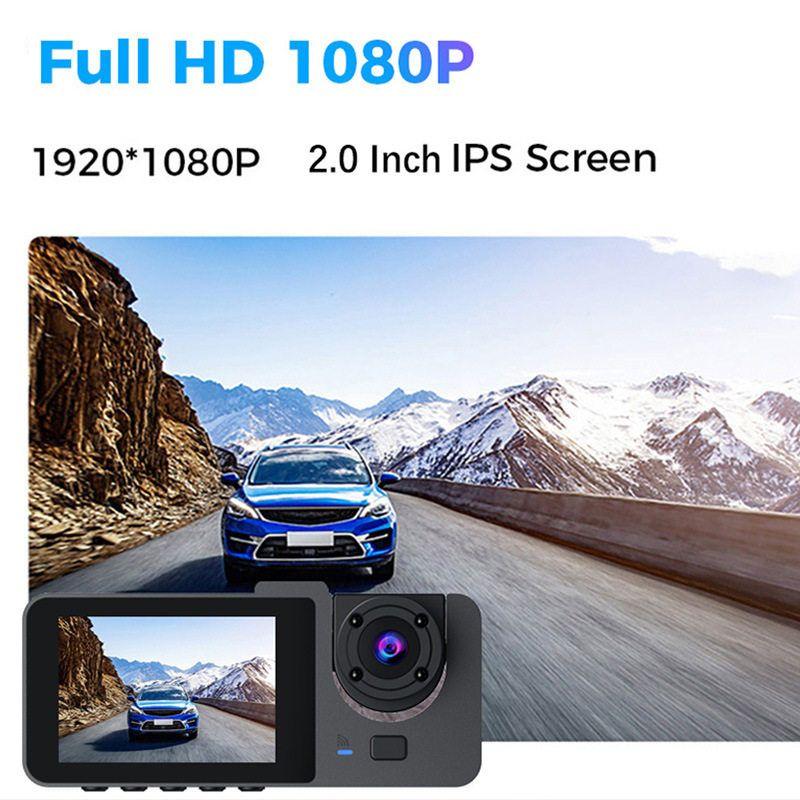 New 3-Lens Dashcam That Simultaneously Records In Front, Inside, and Behind the Car, with Multi-Language Support and Wifi