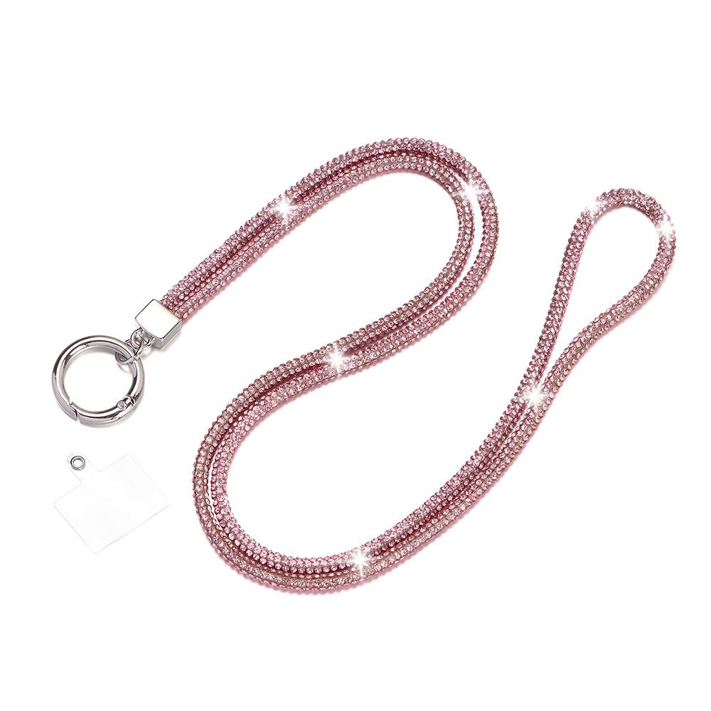 Fashion Keychain Bright Crystal Anti-lost Rope Rhinestone Phone Lanyard Hanging Cord Chain Straps