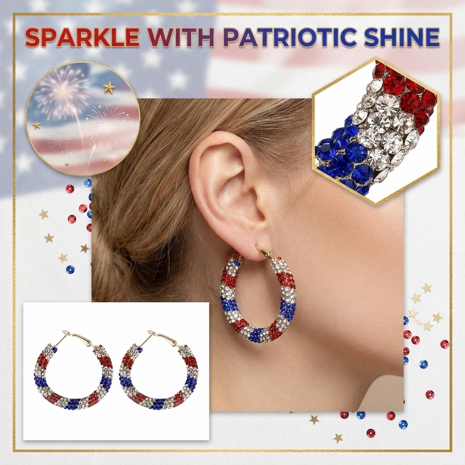 Fashion And Creative Independence Day Star Glitter Earrings One Size синий