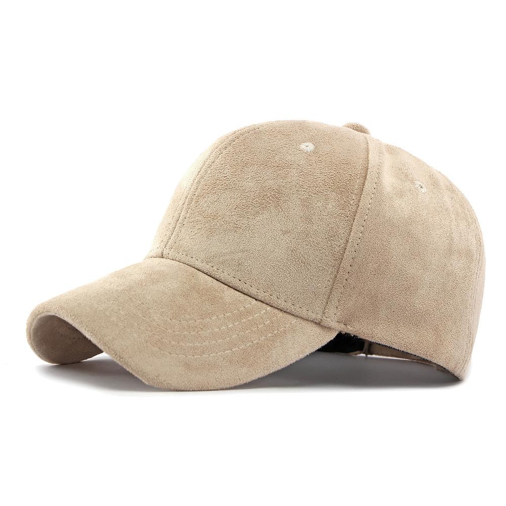 Unisex Suede Baseball Cap Adjustable Solid Color Sun Hat for Men Women Outdoor Sports