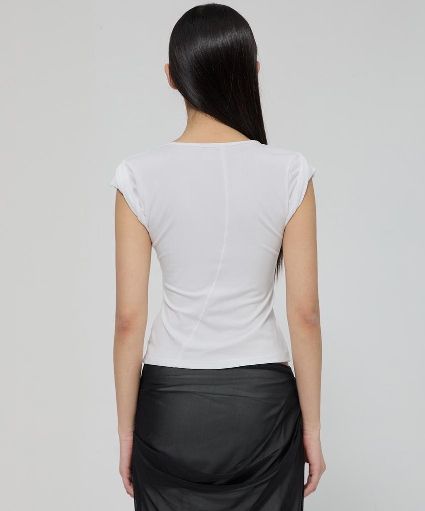 Peulleeoeob Lace Sleeve Top (Fl-112_White)