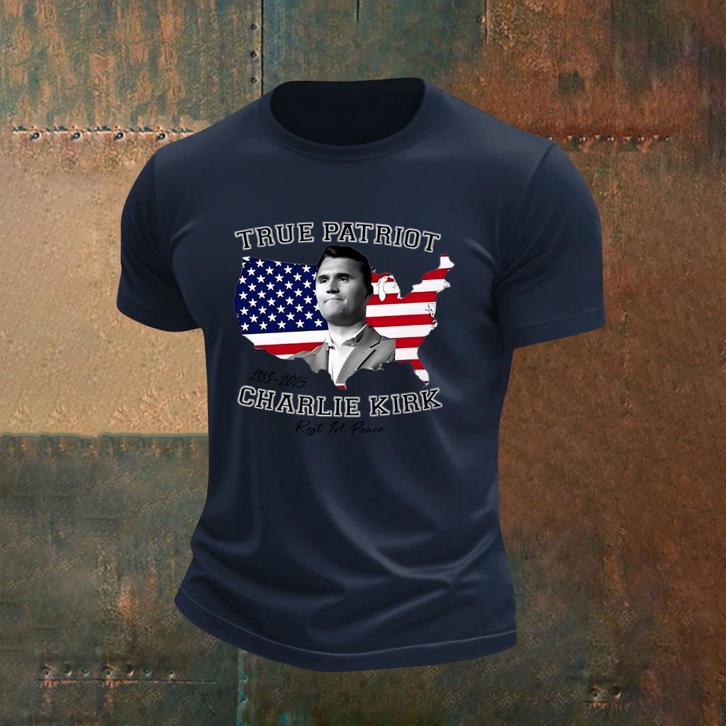 Men's Printed Short Sleeve T-Shirt Men's Loose Casual Short Sleeve Top