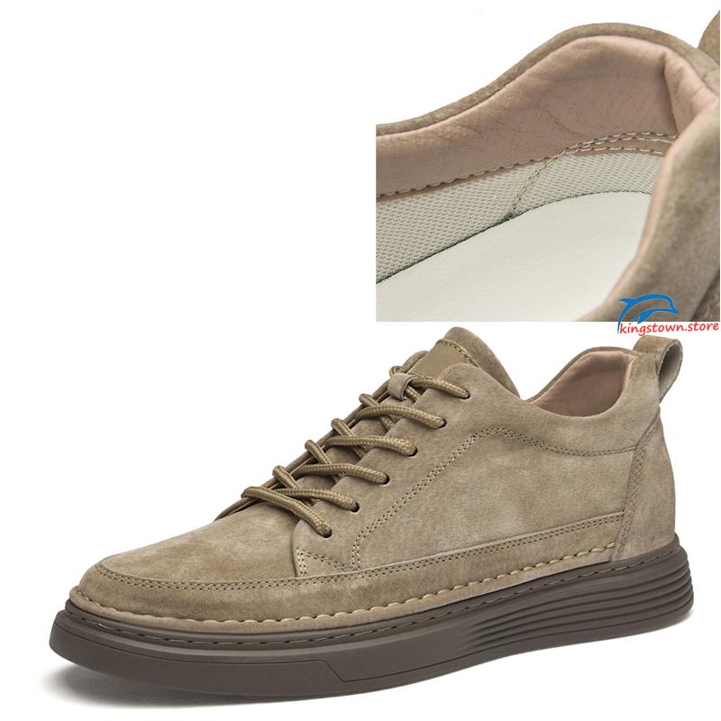 

Men s Elevator Shoes Chunky Sneakers Oxford Lace-up 5CM Height Increase Insole Sports Plus Size 37-47 37 бежевый