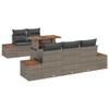 VidaXL Ensemble repas jardin 6 pièces avec coussins Gris Poly Rotin Acacia 3350026