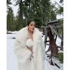 Lengthened Plush Faux Fur Coat