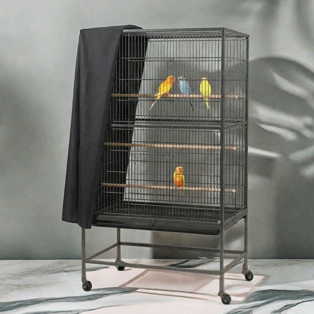 Light-Blocking Oxford Cloth Bird Cage Cover Ventilated Waterproof Bird Cage Cover Dustproof Washable Bird Cage Protective Hood