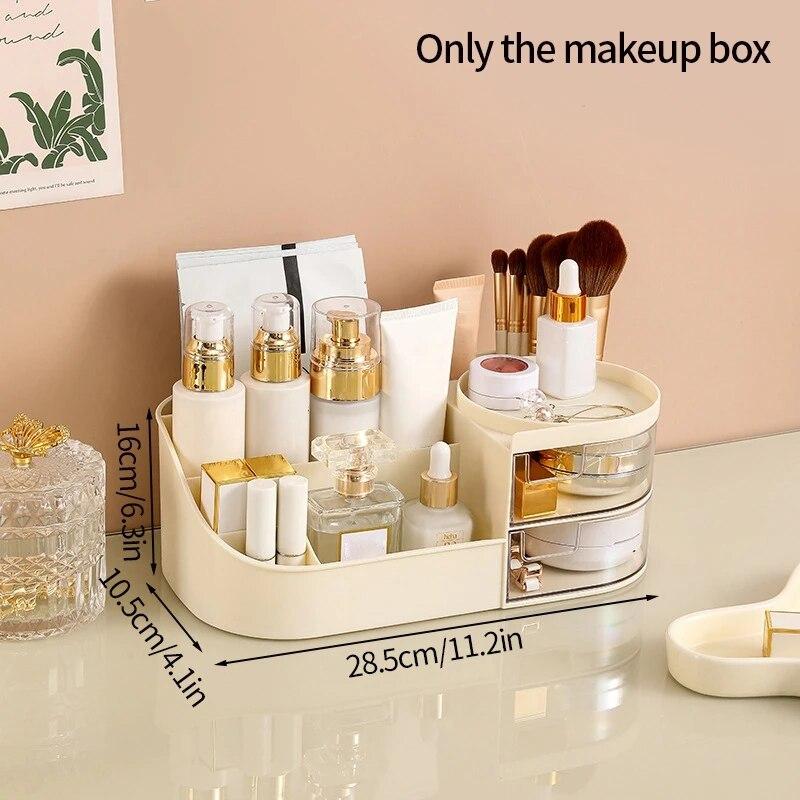 Ящик большой емкости, ящик для хранения косметики, органайзер для косметики, ящики для хранения косметики, ящик для хранения канцелярских товаров бежевый