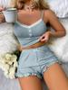 Thin lace suspender shorts pajamas women's two-piece set sexy loungewear European and American new lace