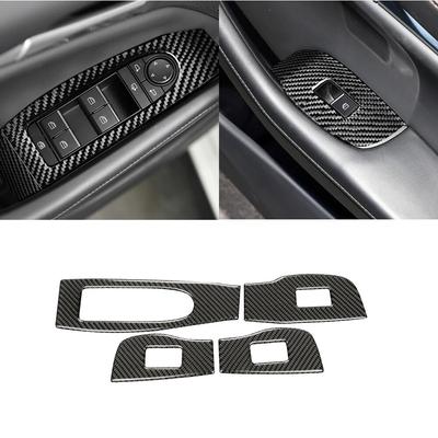 4pcs for Mazda 3 AXELA  Car Window Lift Panel Decoration Cover Trim Stickers Auto Interior Accessories Carbon Fiber