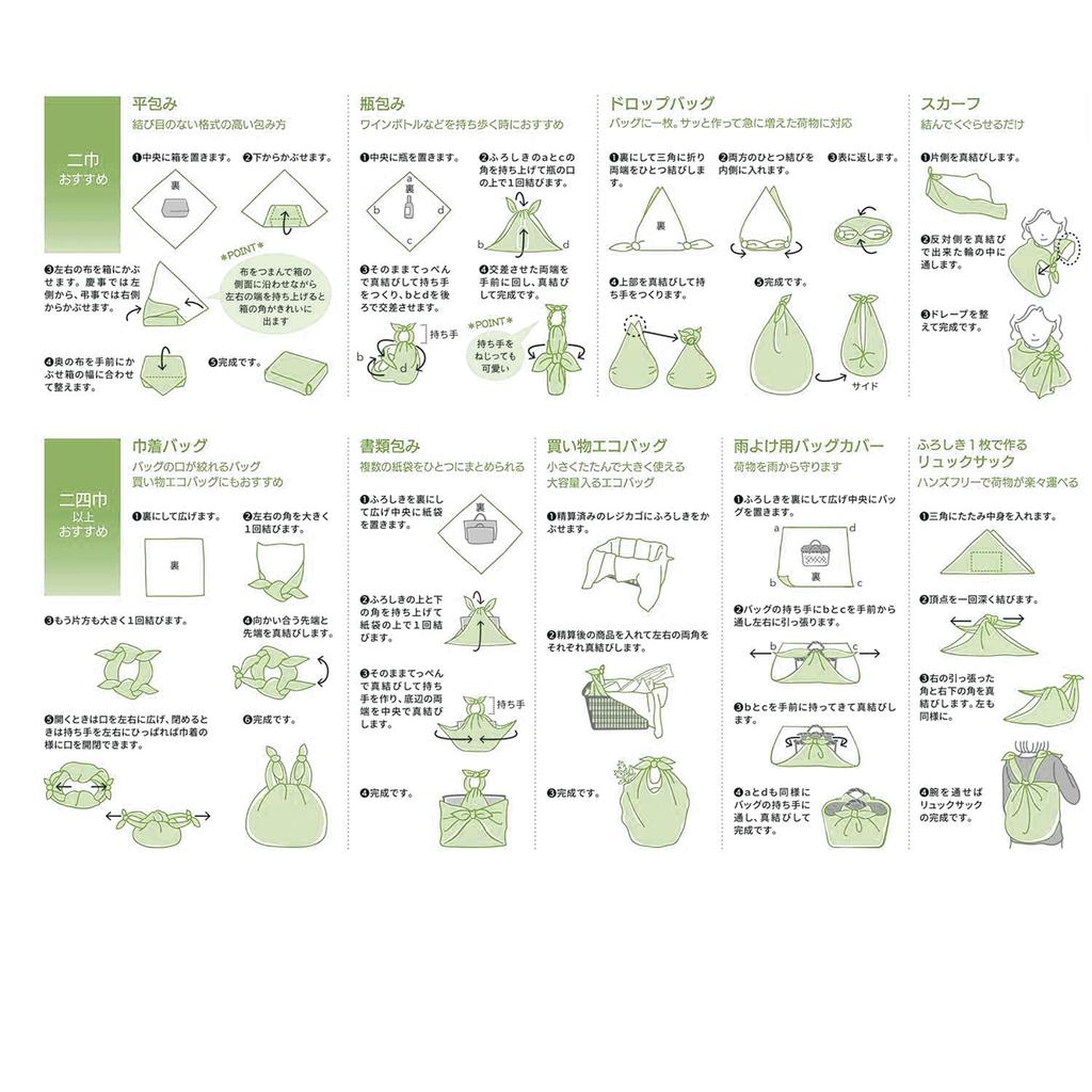 SAWABIYA Furoshiki Set of Japanese Double Perfect for Wrapping Lunch Kimono Eco Solid Shark Print with Cherry Blossom Design (Wroshiki) 2, 70cm,