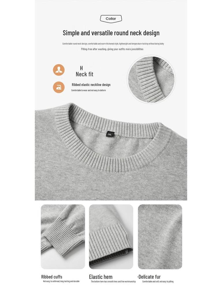 JEANSWEST OUTDOOR Men's Round Neck Long Sleeve Sweater
