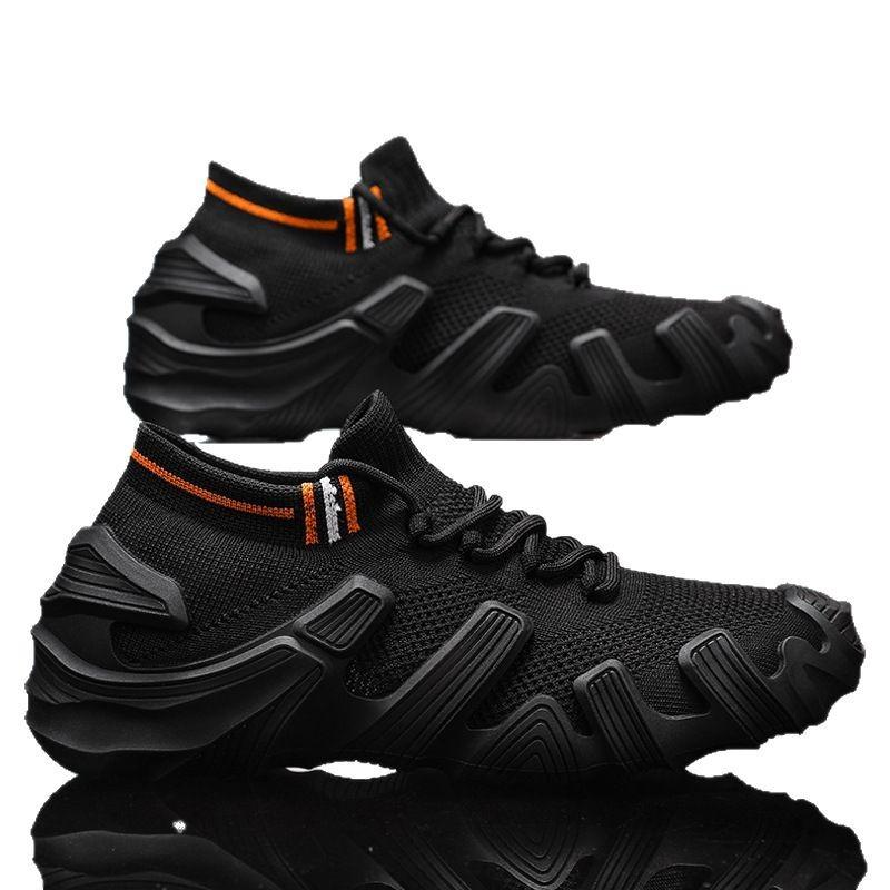 Le persone pigre preferiscono scarpe casual da uomo alla moda e traspiranti con suola morbida, elastiche a un pedale e non strette, primavera 2025, tinta unita.
