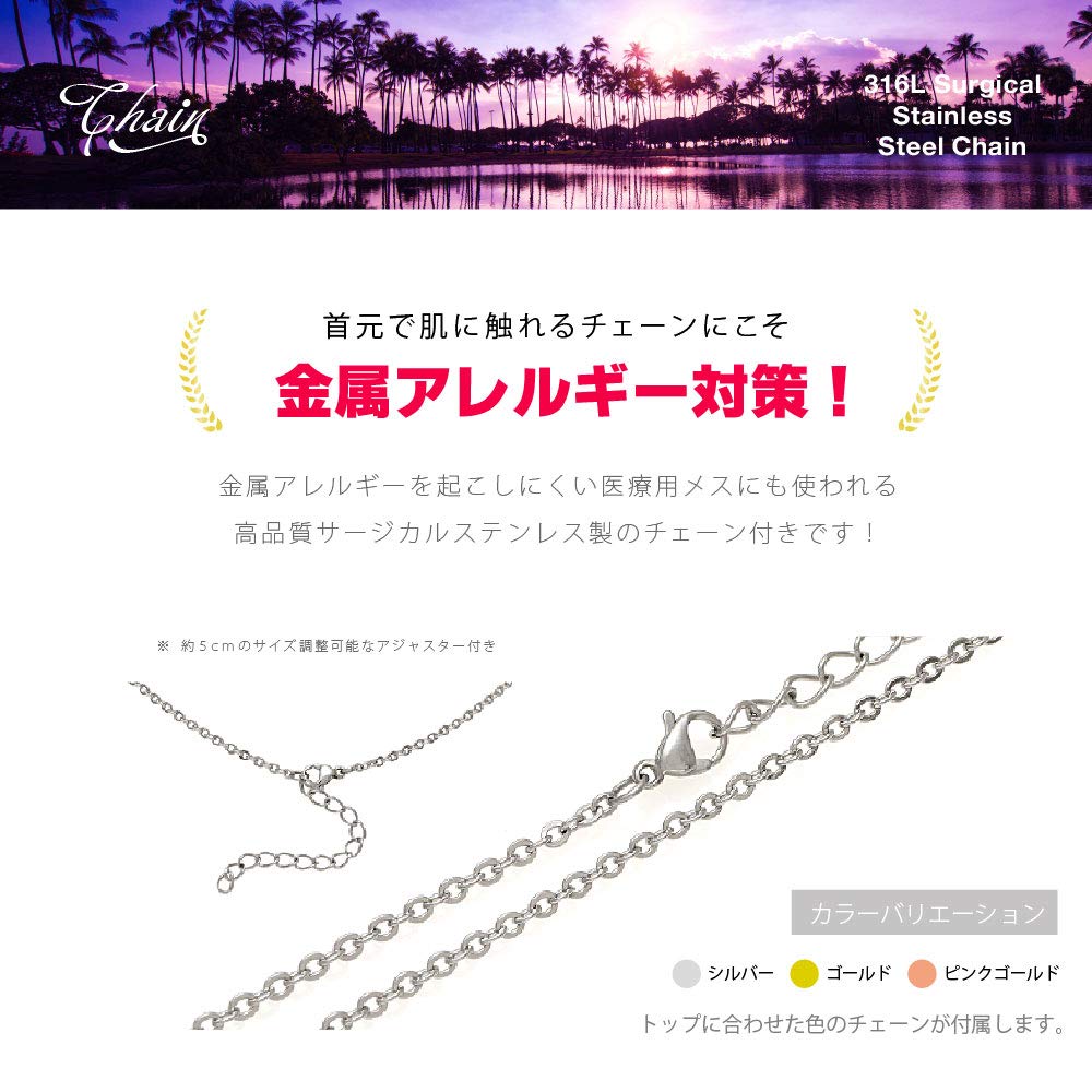 [2PIECES] Pe2214-pksmall [Brand Name] Silver Necklace Whale Whale Tail Hawaiian Stainless Steel Chain [Small] Pink Gold 45cm