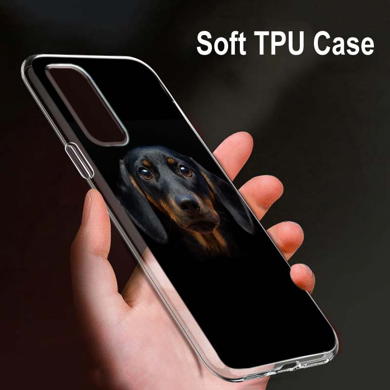 Dachshund Doberman Dog para OPPO Reno7 SE 6 5 ZF 4G 5G Find X2 X3 Neo Lite Pro Plus Capa de telefone transparente macia Coque
