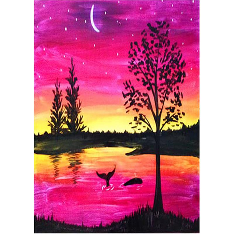 DIY Diamond Painting Beautiful Night View Cross Stitch Kit Mosaic Art Diamond Painting Full Circle/Square Diamond Home Decoration