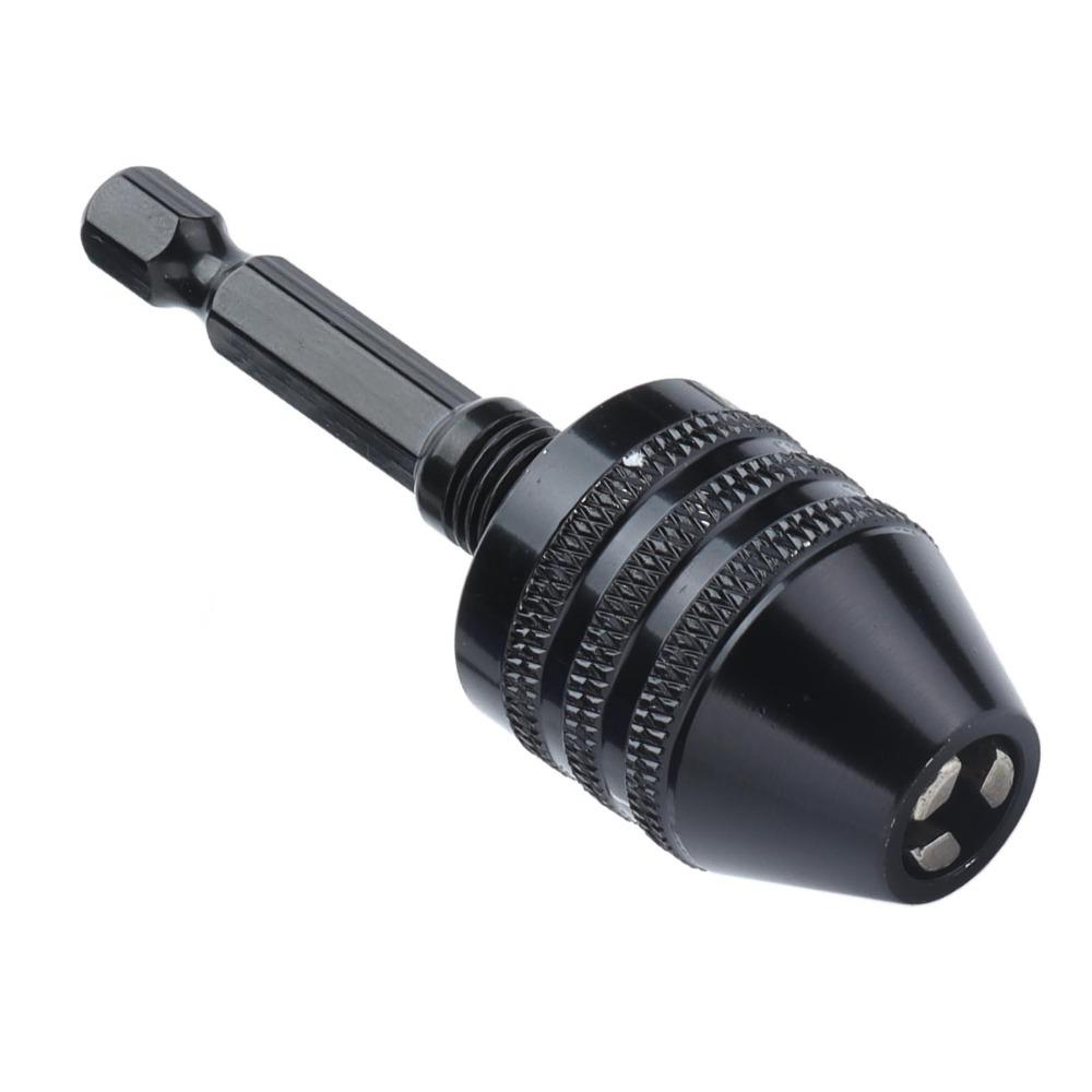 Black Hex Shank Chuck 1/4 Inch Drill Bit Chuck Tool Keyless Drill Chuck  Grinding Machine