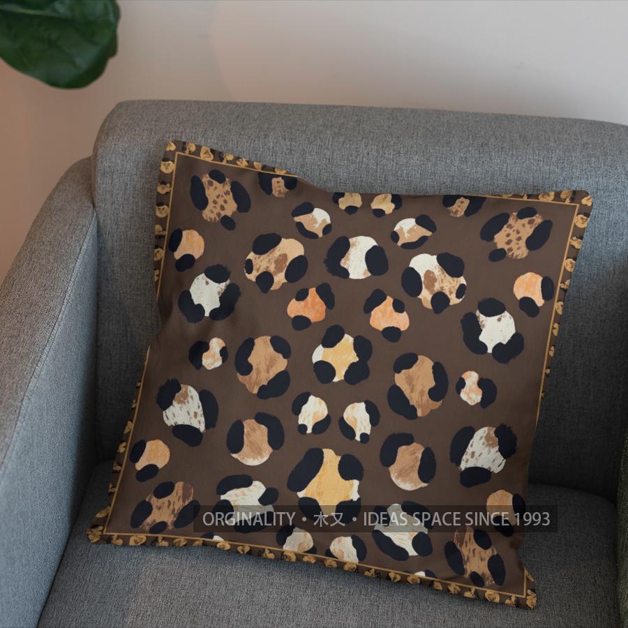 2D Wild Animal Print Abstract Leopard Pillow Cover Pattern Cushion Cover Suitable For Sofa Bedroom Car Pillow Cover