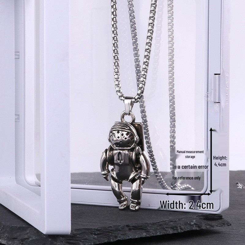 Astronaut Stainless Steel Necklace - Unisex Hip Hop Disco Chain