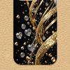 Goud Diamant Hartpatroon Gouden Metallic Verf Glazen Telefoonhoesje Voor iPhone 17 Pro Max 11 12 13 14 15 16 Plus 17 Air 16E Cover