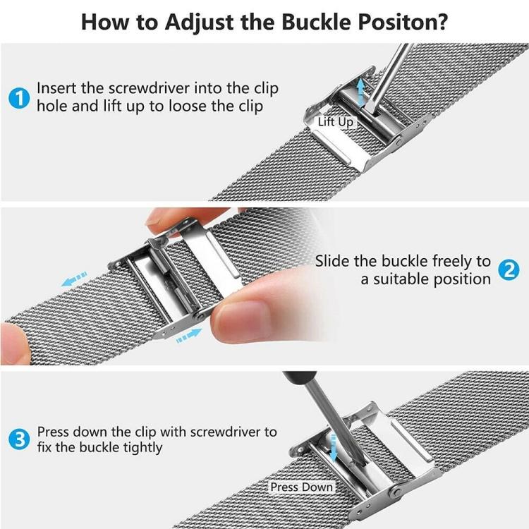 For Samsung Galaxy Watch 3 41mm Milan Metal Steel Mesh Buckle Watch Band