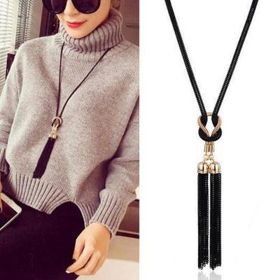 European & American Fashion Long Tassel Sweater Chain - Simple & Trendy Accessory