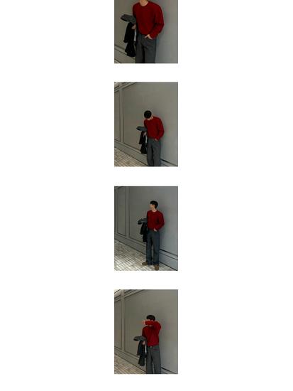 Men's Winter Thick Knit Pullover Sweater - Simple Round Neck Korean Style