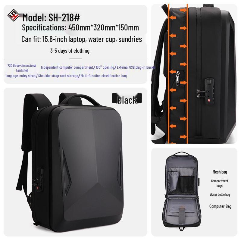 

15.6-Inch Hard Shell Multifunctional Men s Laptop Backpack for College and Business
