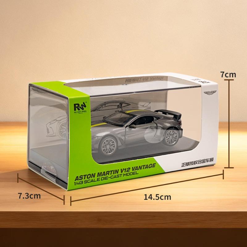 Simulation 1/43 Alston Martin V12 Alloy Sports Car Model Collection Ornaments with Display Box Metal Miniature Voiture Toy Gift