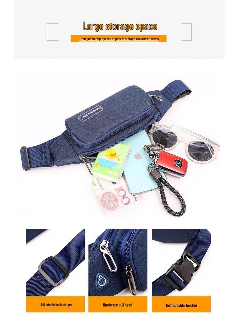 Unisex Waterproof Fanny Pack: Multifunctional Coin Purse, Mobile Phone Holder, Lightweight Running Bag for Sports
