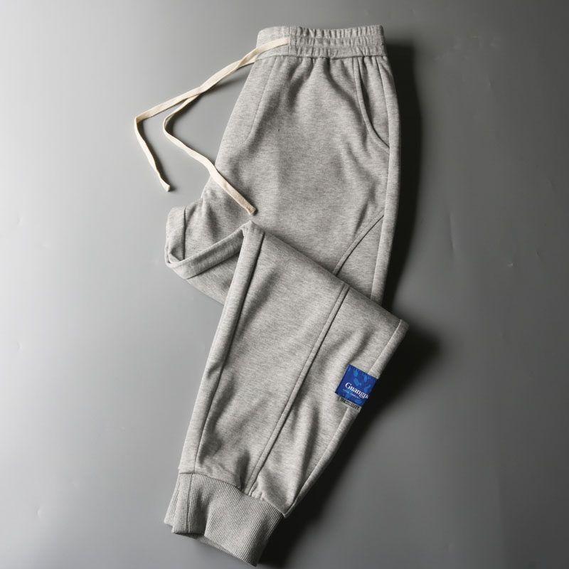Clearance Export Surplus Gray Sweatpants for Men, Korean Style Trendy Brand, Loose Fit Jogger Pants, Casual Harem Pants for Spring and Autumn
